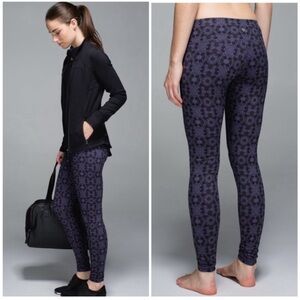 Lululemon Wunder Under Leggings Mini Prisma Nightfall Tights‎ Size 6
